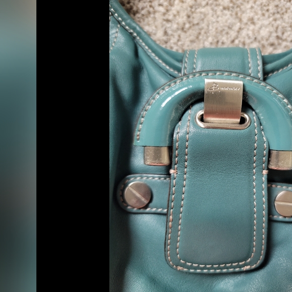 B. Makowsky Hobo Leather Purse - Teal - Picture 4 of 7